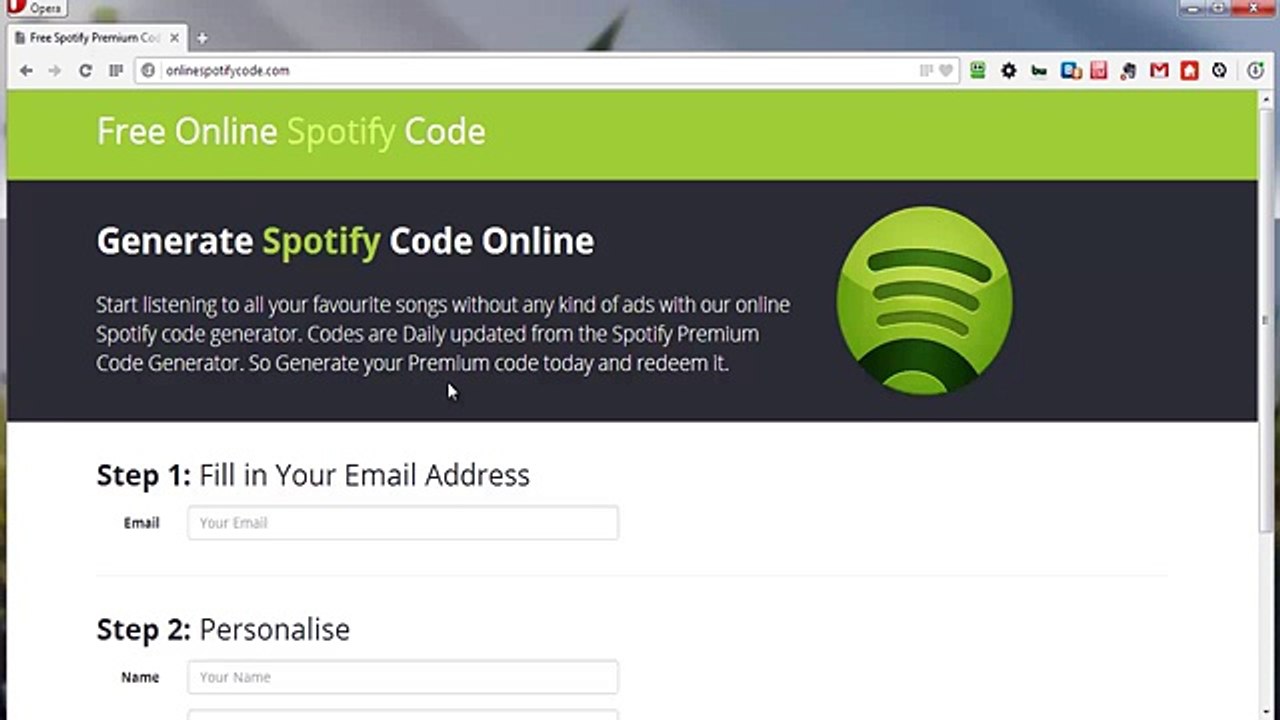 Working Spotify Code Generator 2014