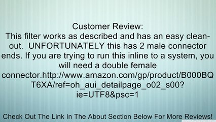 3/4" Drip Irrigation INLINE Y FILTER 200 MESH PIPE THREAD Review