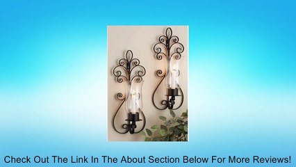 Home Essentials Set of Two (2) 17-inch Candle Holder Sconces, Large Black Metal Wall Sconces for Candles Review