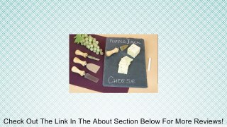 Slate Cheese Board with Four Knifes and Chalk, 6 Pcs Set Review