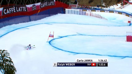 Ski Alpin - Le crash à 360° de Weber à Wengen