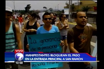 Manifestantes bloquean Ruta 1 a la altura de San Ramón