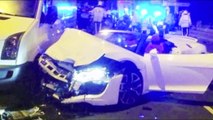 head-on crash £100,000 Audi R8 and Ford Fiesta