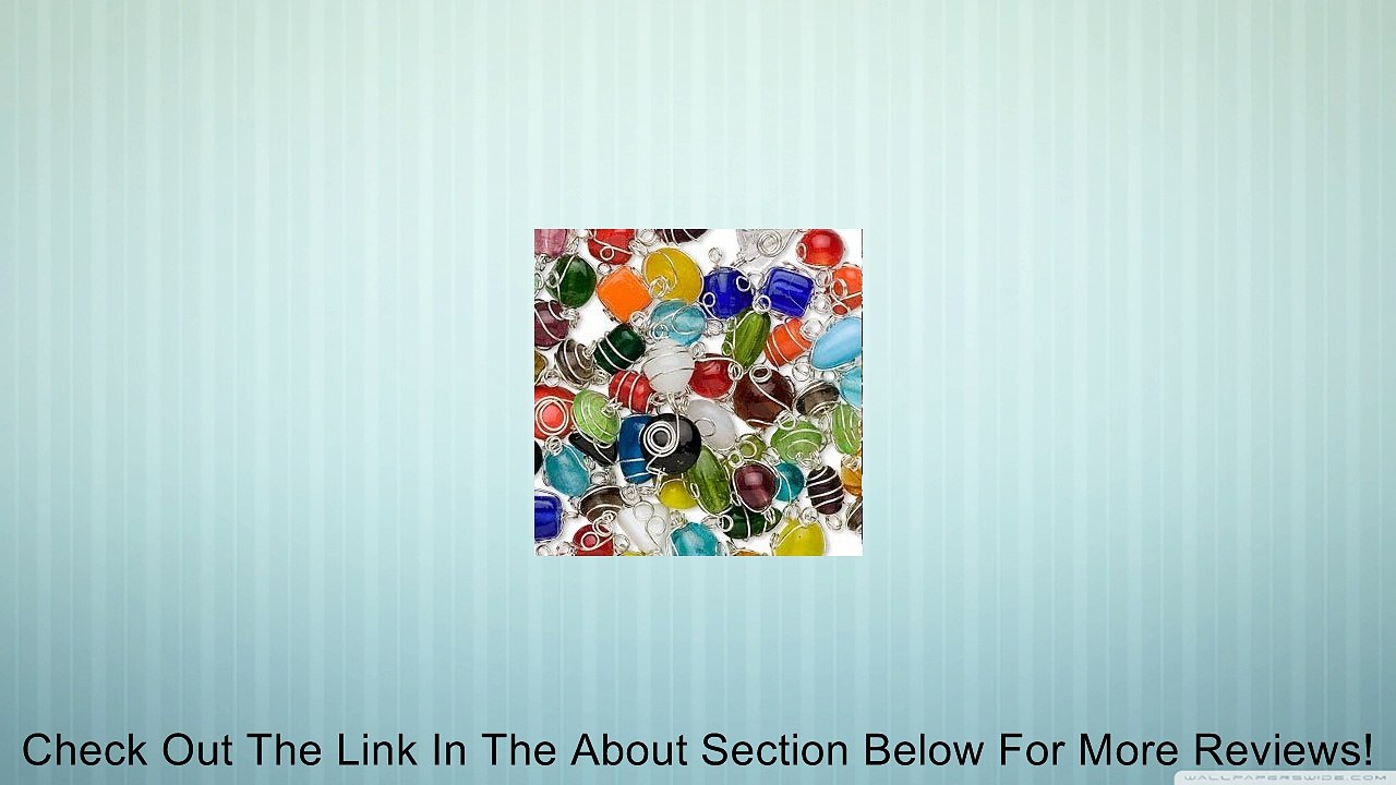 Silver-plated wire-wrapped glass multicolored handmade mixed shape beads 7x4mm-14x11mm -Sold per pkg of 15 beads Review