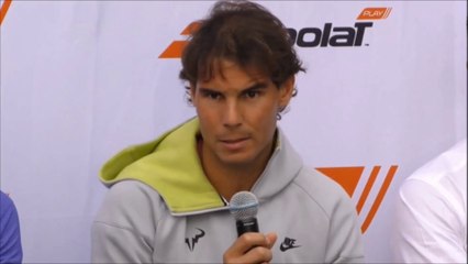 Rafael Nadal and Caroline Wozniacki at the Babolat event at Australian Open (16/01/2015)
