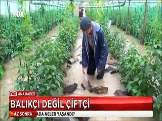 Balıkçı değil Çiftci su altındaki seralara sandalla girdiler