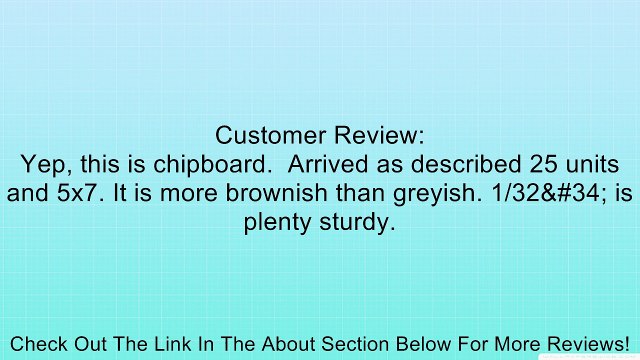 Pack of 25 5x7 1/32 Chip Board Backings Review