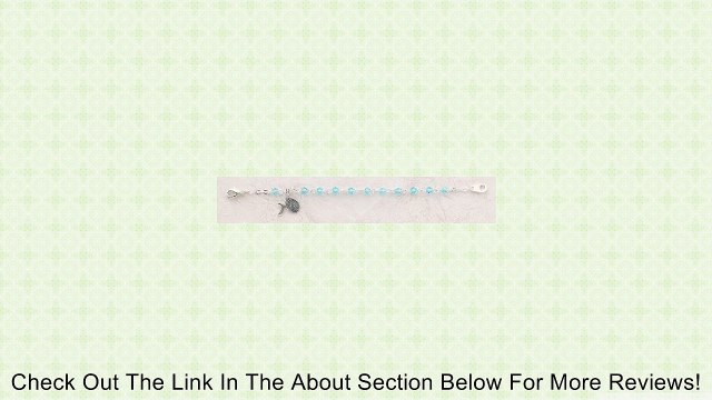 Girls Rosary Braclet, Aqua (March) Birthstone Bracelet, L, 4mm Beads, 5/16 Cross Review