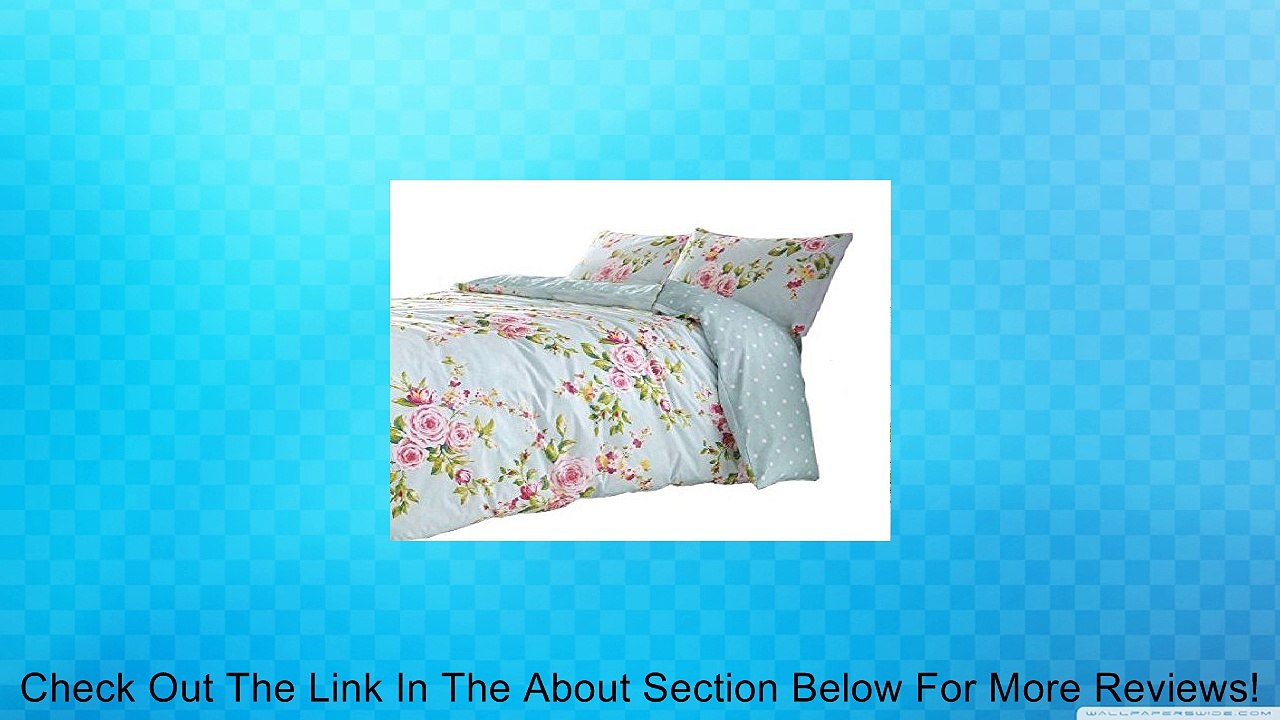 SUPERB COTTON FULL PINK BLUE ROSE FLORAL REVERSIBLE SHABBY DUVET COMFORTER COVER Review