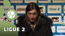 Conférence de presse AJ Auxerre - Clermont Foot (1-1) : Jean-Luc VANNUCHI (AJA) - Corinne DIACRE (CF63) - 2014/2015
