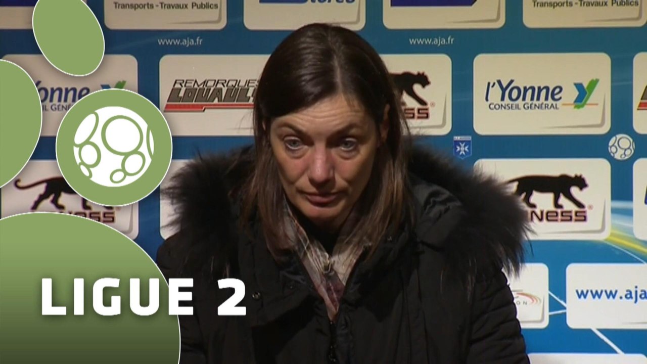 Conférence de presse AJ Auxerre - Clermont Foot (1-1) : Jean-Luc VANNUCHI (AJA) - Corinne DIACRE (CF63) - 2014/2015