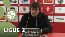 Conférence de presse Nîmes Olympique - Valenciennes FC (2-0) : José  PASQUALETTI (NIMES) - Bernard  CASONI (VAFC) - 2014/2015