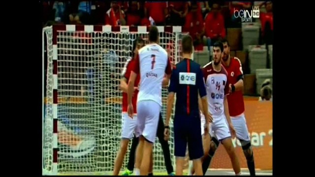جزء من مباراة قطر وتشيلي في مونديال اليد