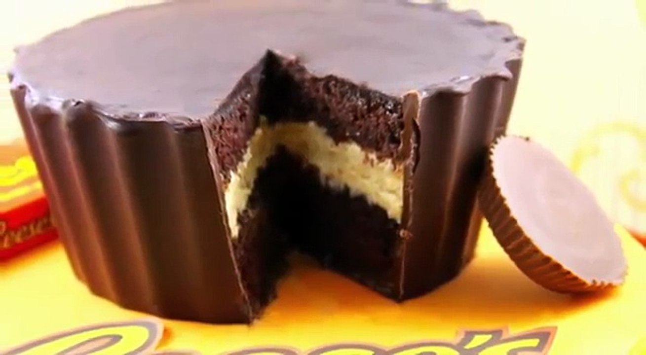 Make a GIANT Reeses Peanut Butter Cup Cake!   A Cupcake Addiction How To Tutoriall
