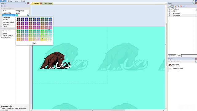 Lesson #45 Changing the background color with a tiled Background
