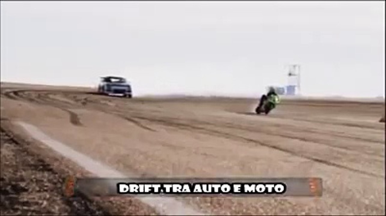 Drift between car and motorcycle!