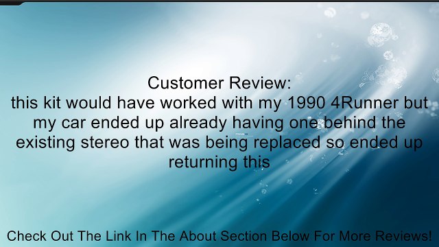 Metra 99-8101 Dash Kit For Toyota Multikitturbo 84-04 Review