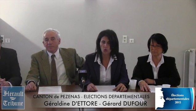 PEZENAS - 2015 - DEPARTEMENTALES - 2015 - CANDIDATURE de GERALDINE D'ETTORE et GERARD DUFOUR