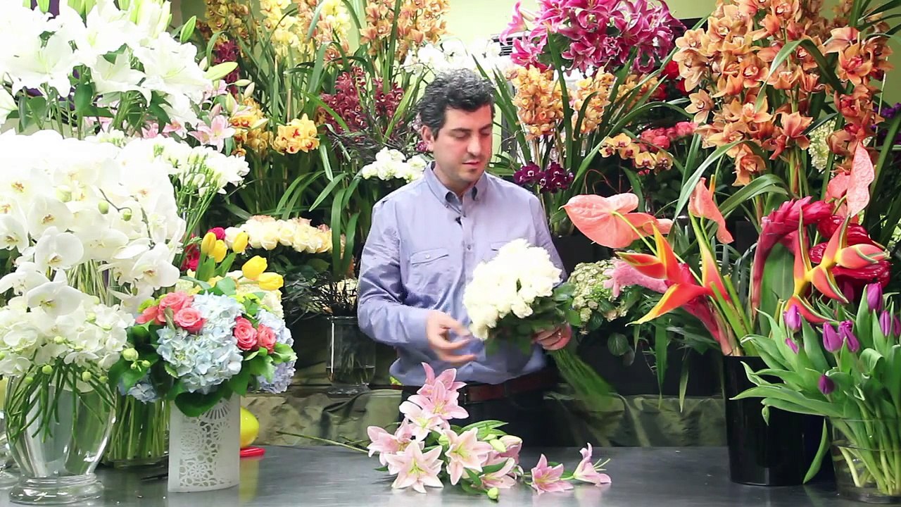 Flower Arrangements - Wedding Bouquets Using Pink Day Lilies and White Roses