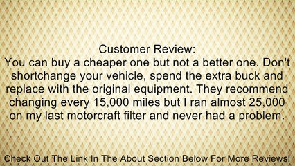 Motorcraft FG872 Fuel Filter Review