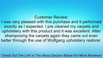 Wolfgang Carpet & Upholstery Restorer 16 oz. Review