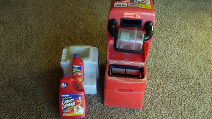 Cleaning carpets with a Rug Doctor rental
