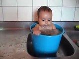 Cute Baby Calms Down in Special Bath
