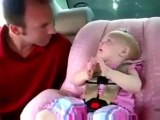 Cute baby having a serious conversation with her dad!