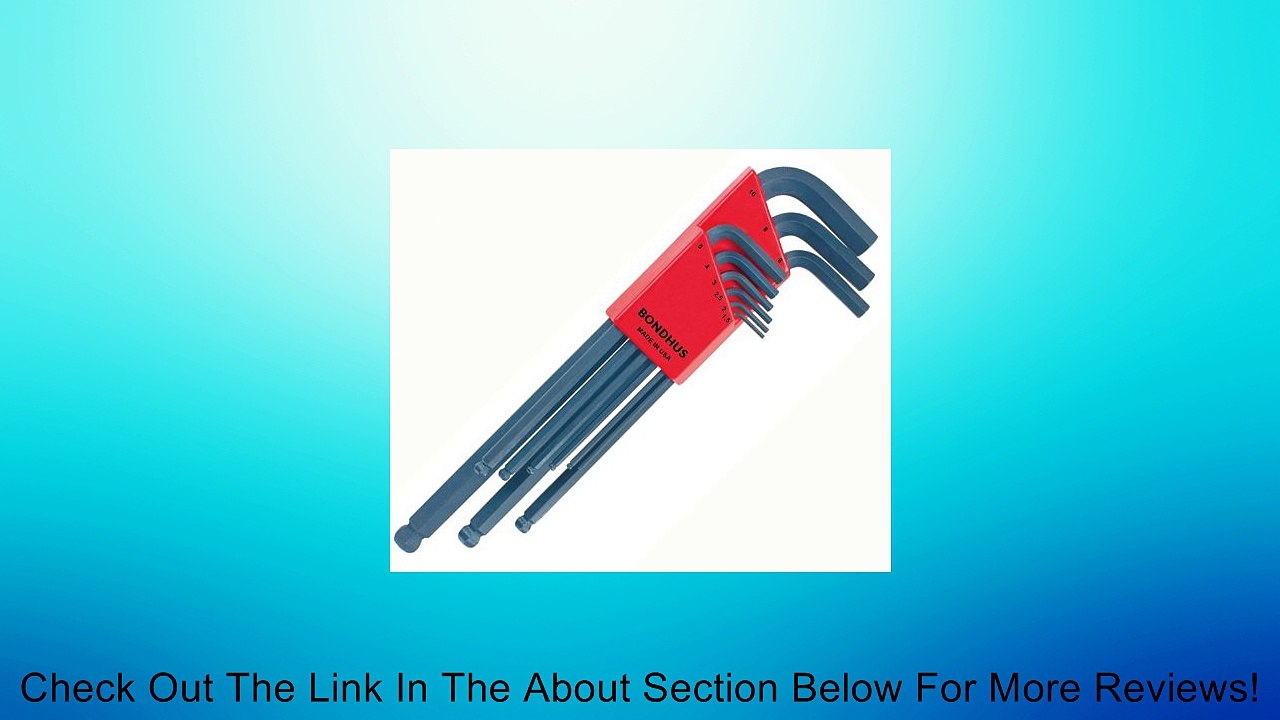 Bondhus 10999 Set of 9 Balldriver L-wrenches, ProGuard Finish, sizes 1.5-10mm Review