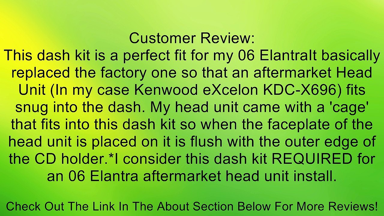 Metra 99-7313 Hyundai/Kia 2001-08 Installation Dash Kit for Single DIN/ISO Radios Review