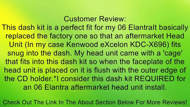 Metra 99-7313 Hyundai/Kia 2001-08 Installation Dash Kit for Single DIN/ISO Radios Review