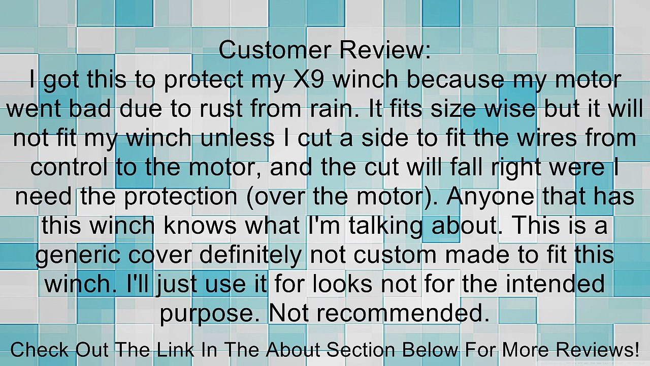 Superwinch 1566 Cover, winch, vinyl, low profile winches with a control box installed; Inside Dim: 25-3/8"L x 6-3/4"D x 6-3/8"H Review