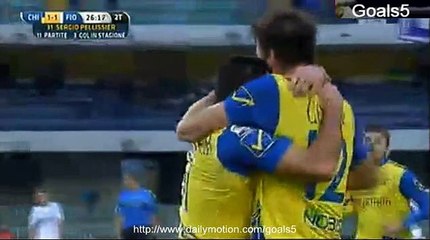 Pellissier Goal Chievo 1 - 1 Fiorentina Seria A 18-1-2015