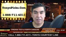 North Carolina Tar Heels vs. Virginia Tech Hokies Free Pick Prediction NCAA College Basketball Odds Preview 1-18-2015