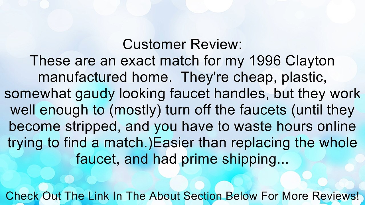 Phoenix USA (9-40-9-16HC) Clear Acrylic Faucet Handle Set Review