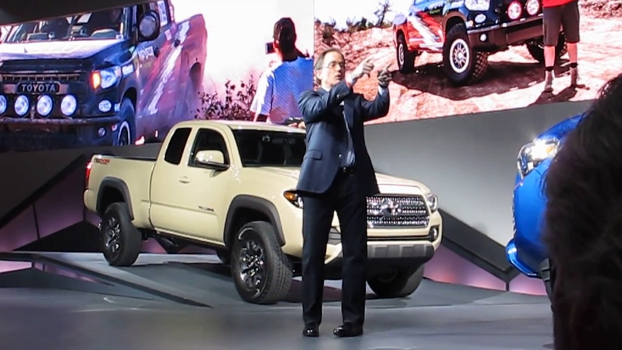 Toyota Group VP Bill Fay 2016 Tacoma TRD Off Road Intro -- NAIAS 2015 Bob Giles NewCarNews.TV