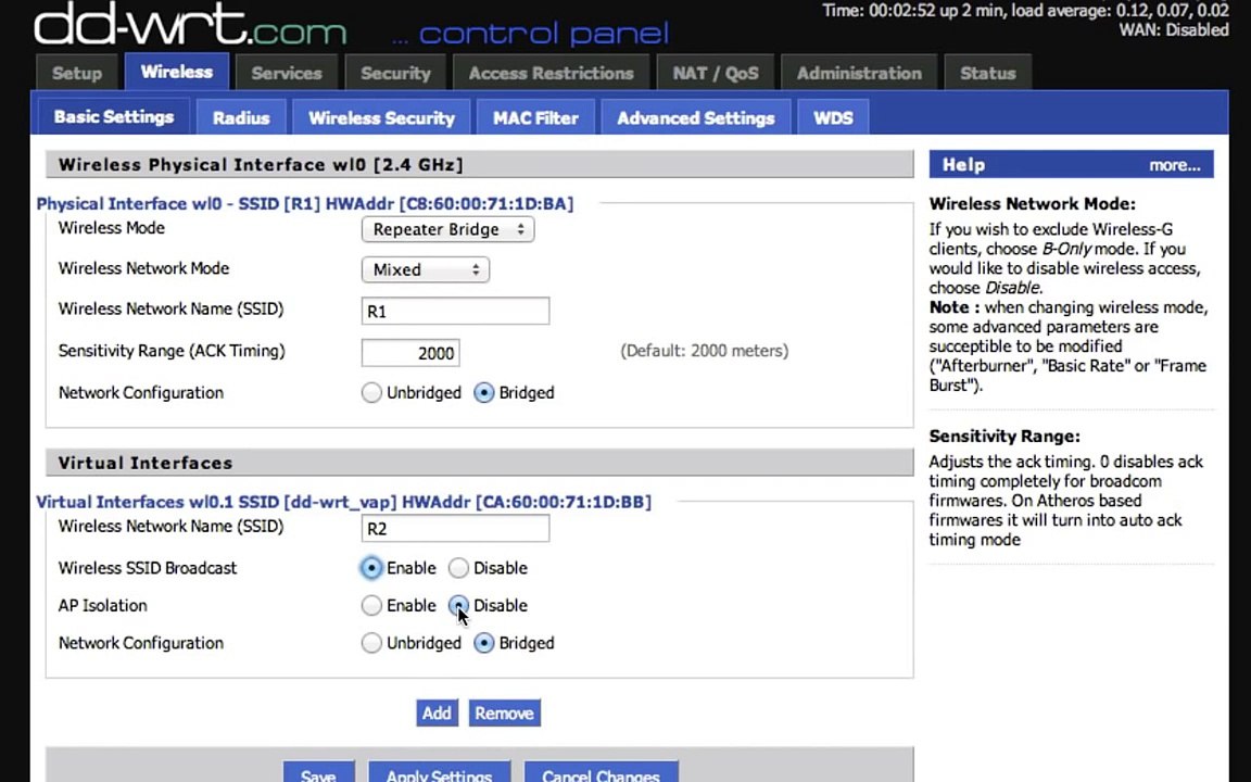 DD-WRT repeater setting