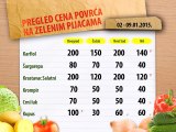 Cene povrća na zelenim pijacama za period 02 - 09.01.2015.