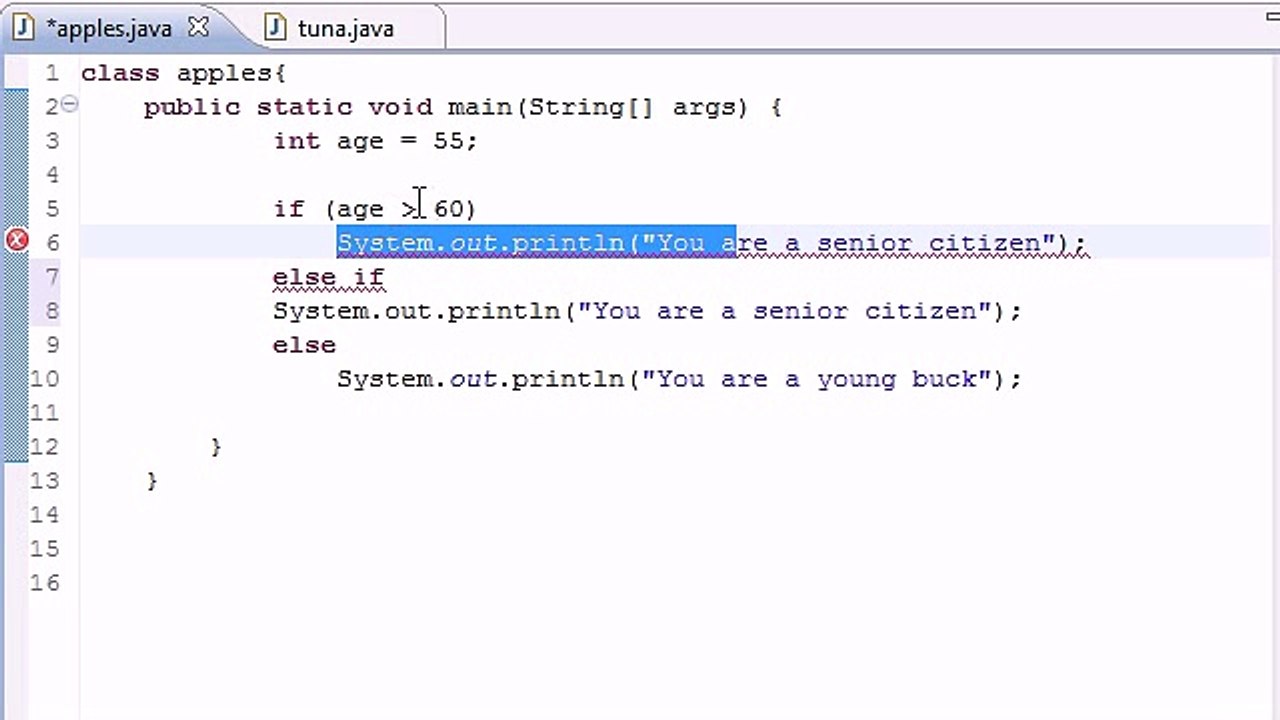 Java Programming Tutorial - 19 - else if Statement