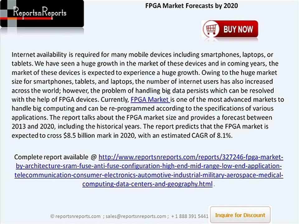 FPGA Market expected to reach $8.5 billion by 2020