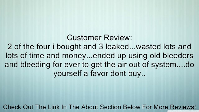 Dorman Help! 12706 Speed Bleeder M10-1X32.89 Review