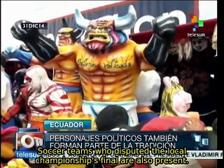 Ecuadorans celebrate New Year's Eve burning dolls