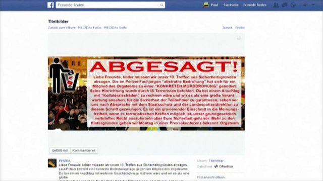 Sous la menace, le mouvement anti-islam Pegida annule sa manifestation