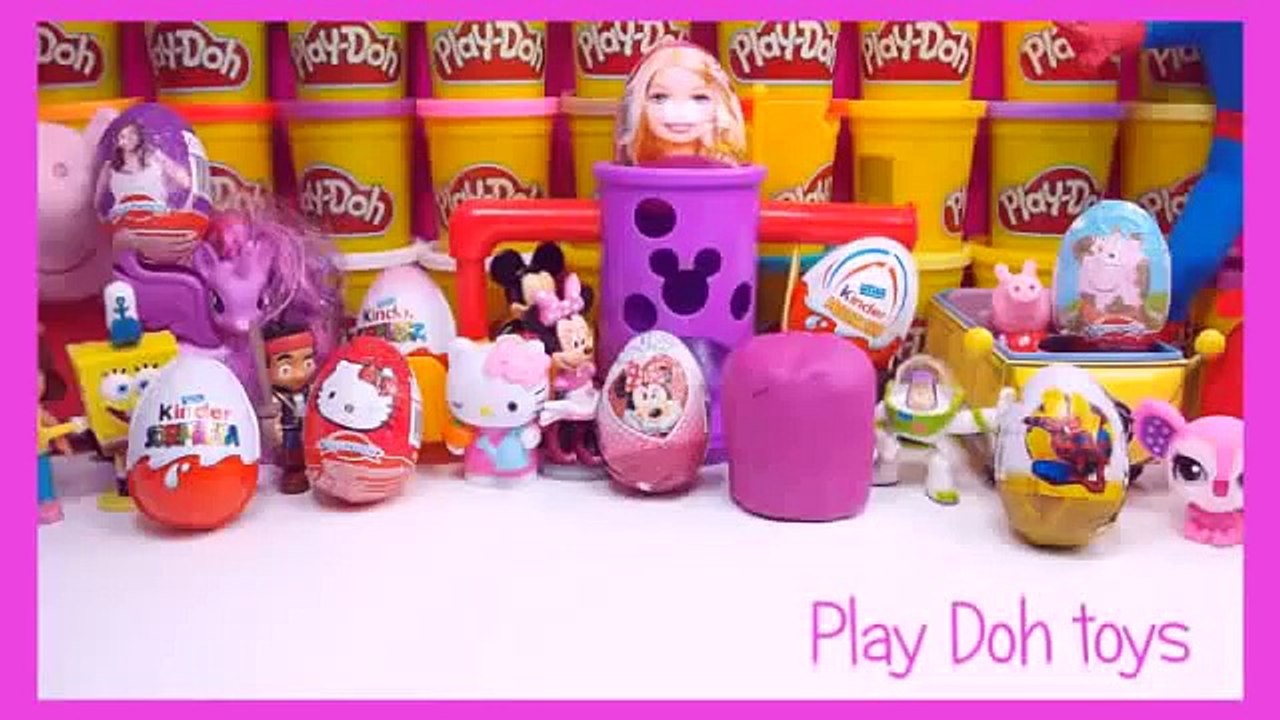 spiderman kinder surprise eggs peppa pig play doh barbie violetta 3 mlp Play Doh egg video