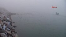 Konya Beyşehir Gölü Kıyıları Buz Tuttu