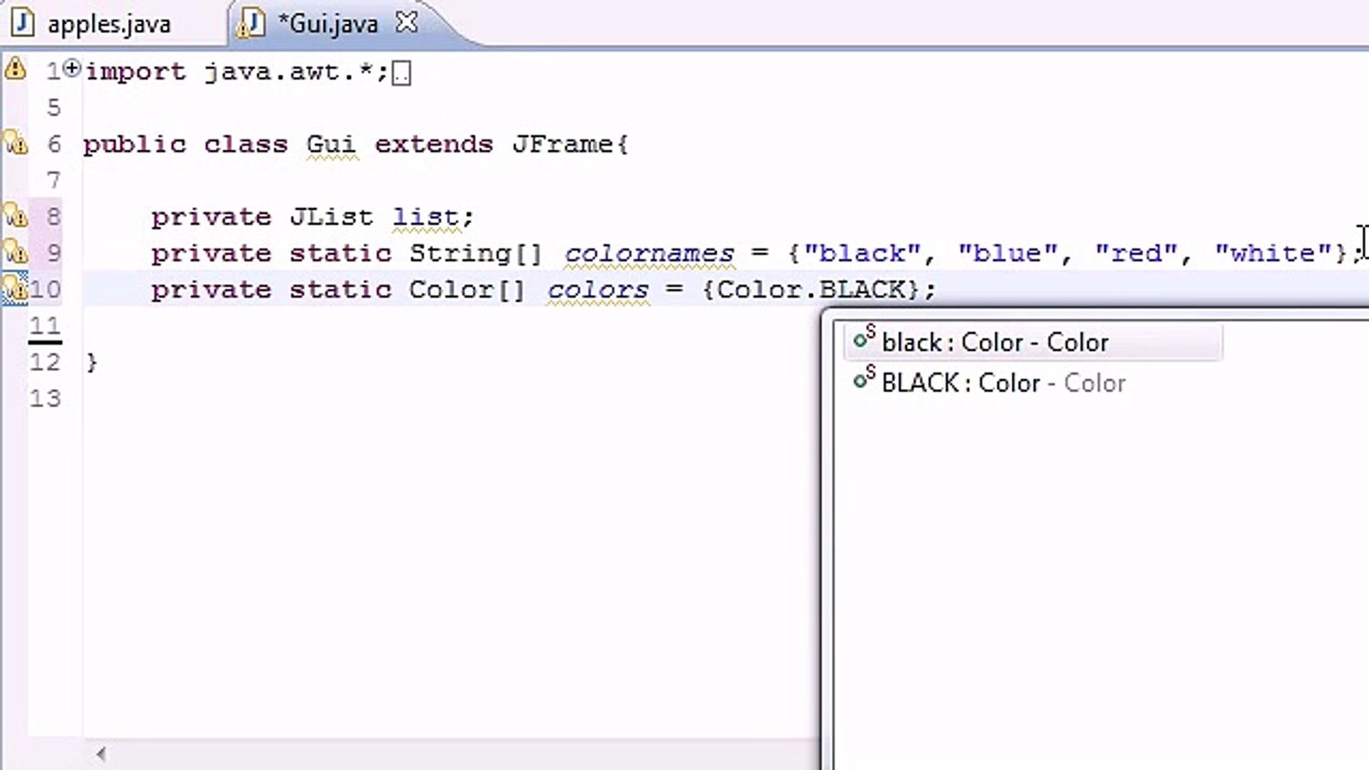 Java Programming Tutorial - 70 - JList