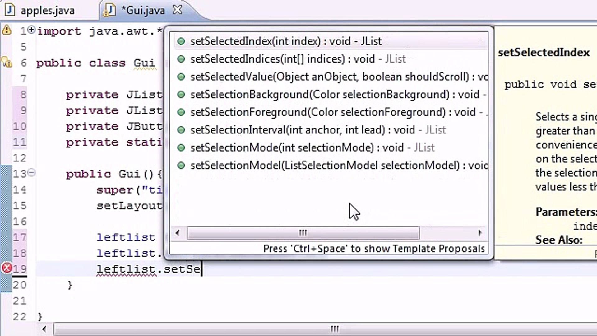 Java Programming Tutorial - 72 - Multiple Selection List