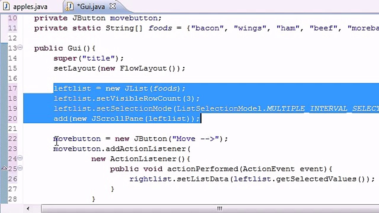 Java Programming Tutorial - 73 - Moving List It...