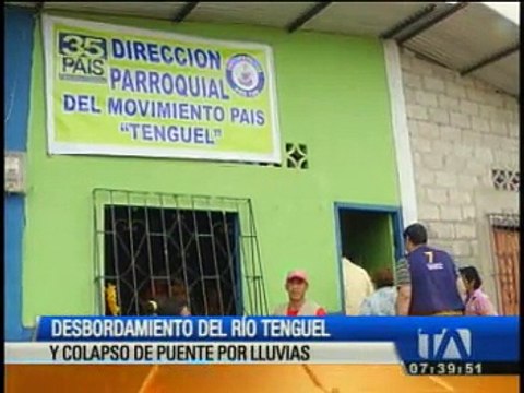 Fuertes lluvias causan el desbordamiento del rio Tenguel