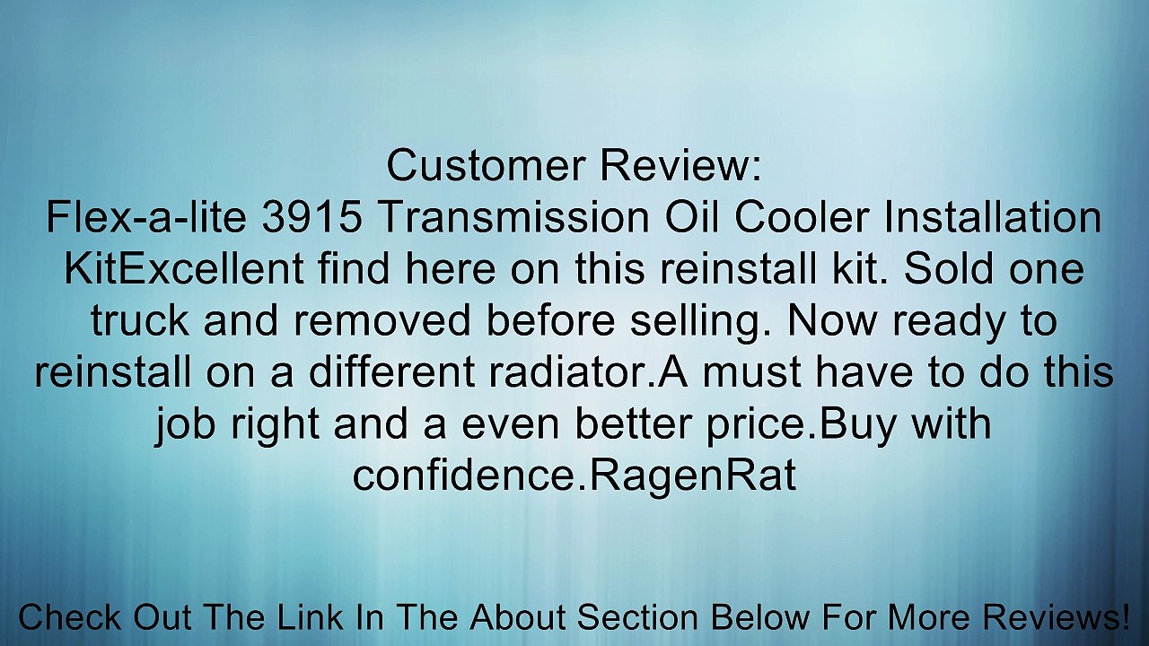 Flex-a-lite 3915 Transmission Oil Cooler Installation Kit Review